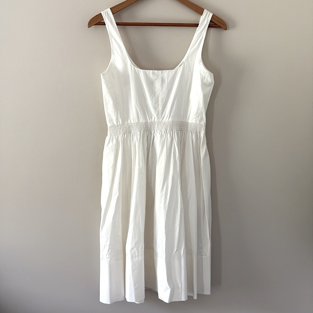 J. Crew Fit-and-flare mini dress cotton poplin structured flare hem white size 4 - Picture 3 of 14